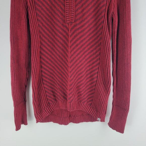 Eddie Bauer Hooded Sweater 1/4 Zip Red Long Sleeve Size M - Picture 4 of 6